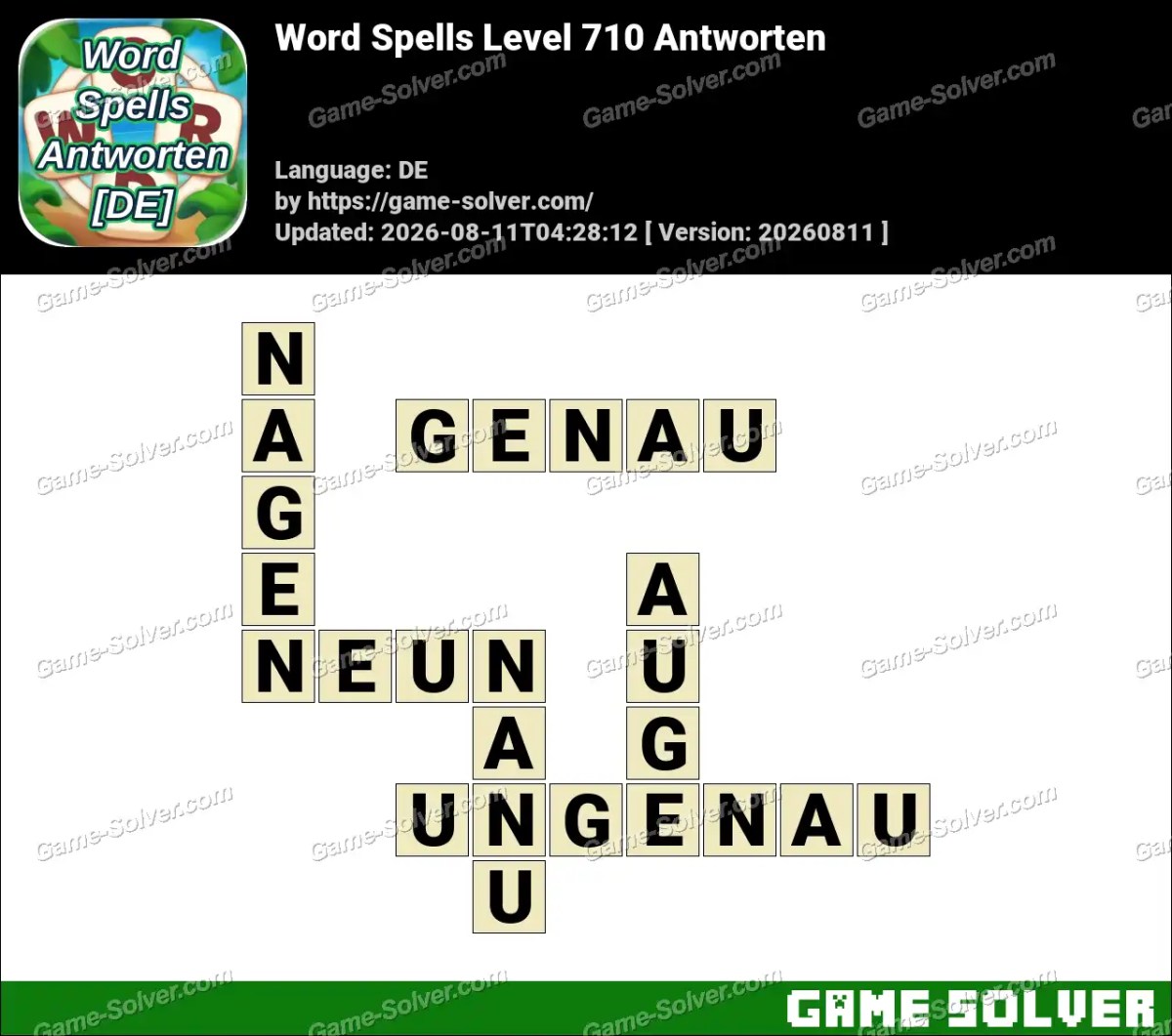 Word Spells: Wörter Spiele [DE] Level 710 Antworten