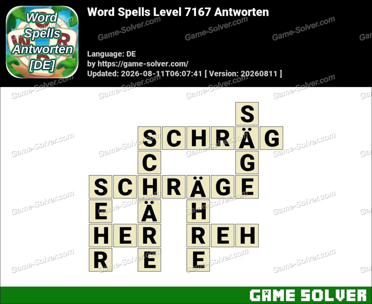 Word Spells: Wörter Spiele [DE] Level 7167 Antworten