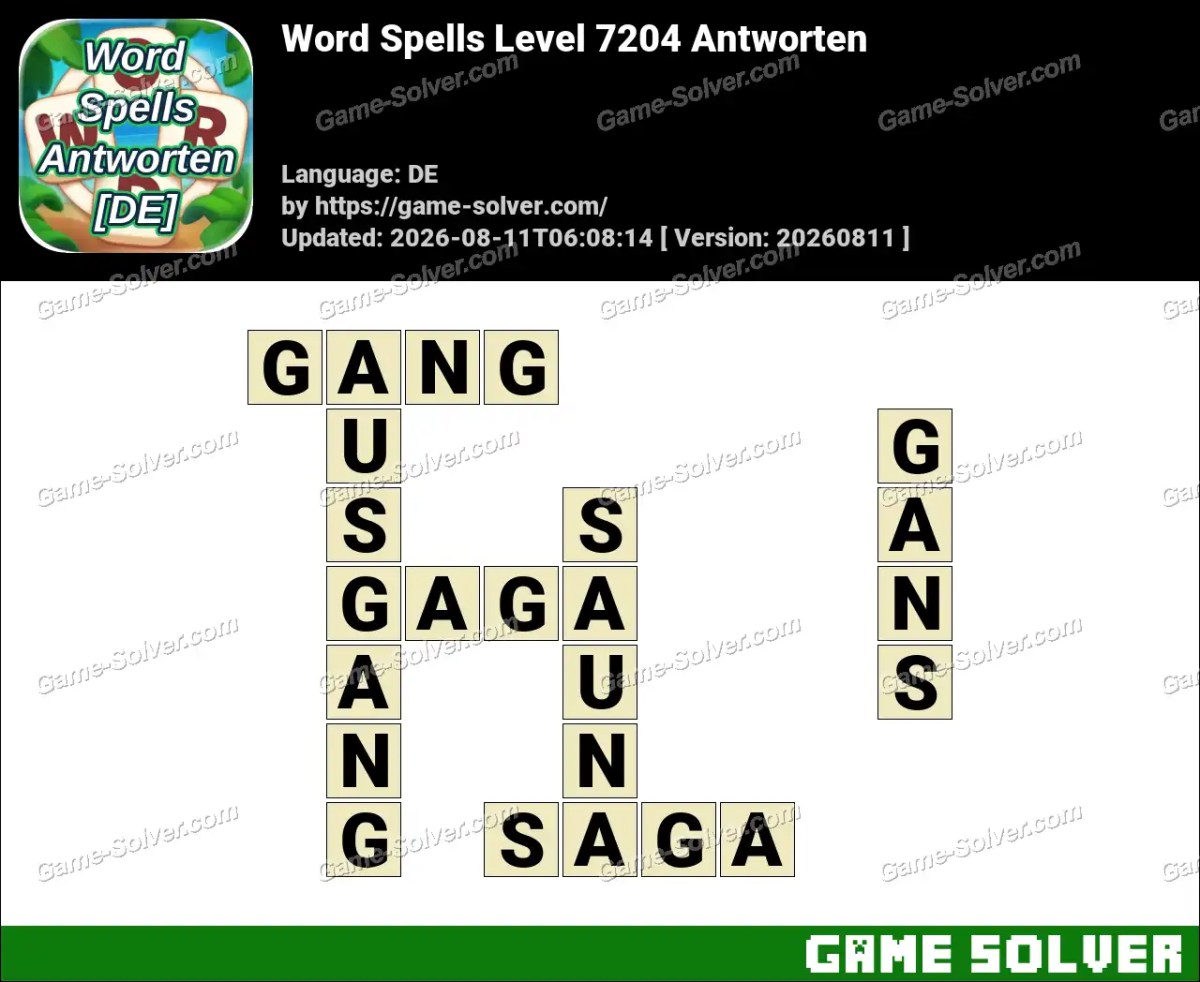 Word Spells: Wörter Spiele [DE] Level 7204 Antworten