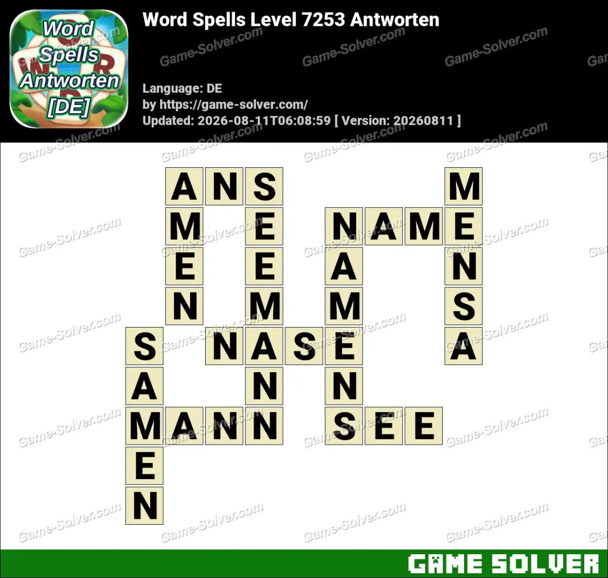Word Spells: Wörter Spiele [DE] Level 7253 Antworten