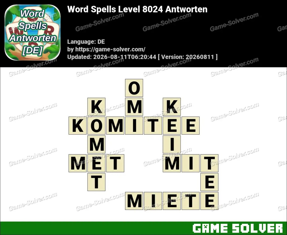 Word Spells: Wörter Spiele [DE] Level 8024 Antworten