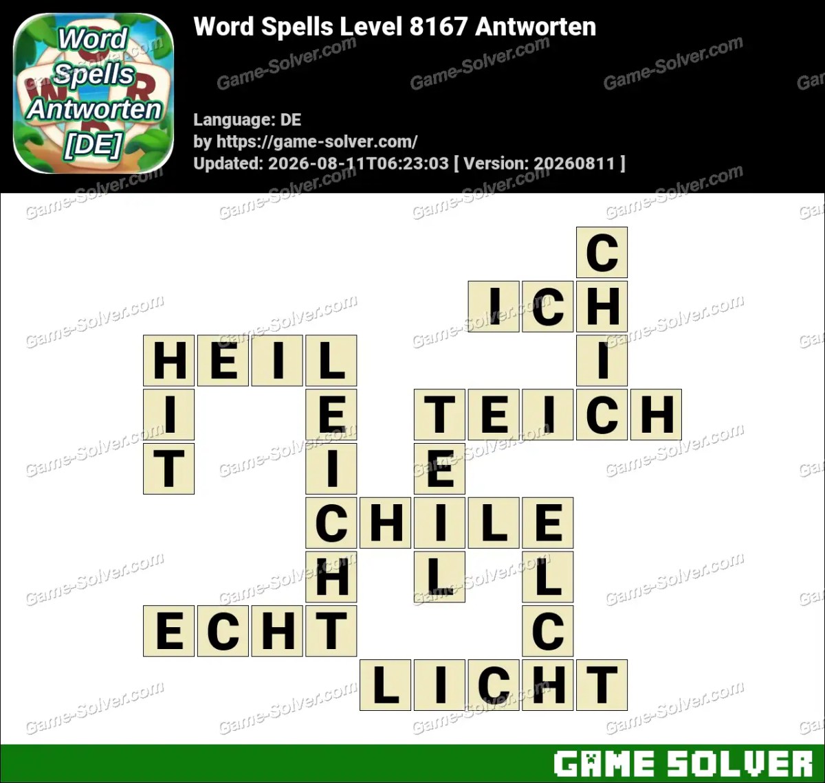 Word Spells: Wörter Spiele [DE] Level 8167 Antworten