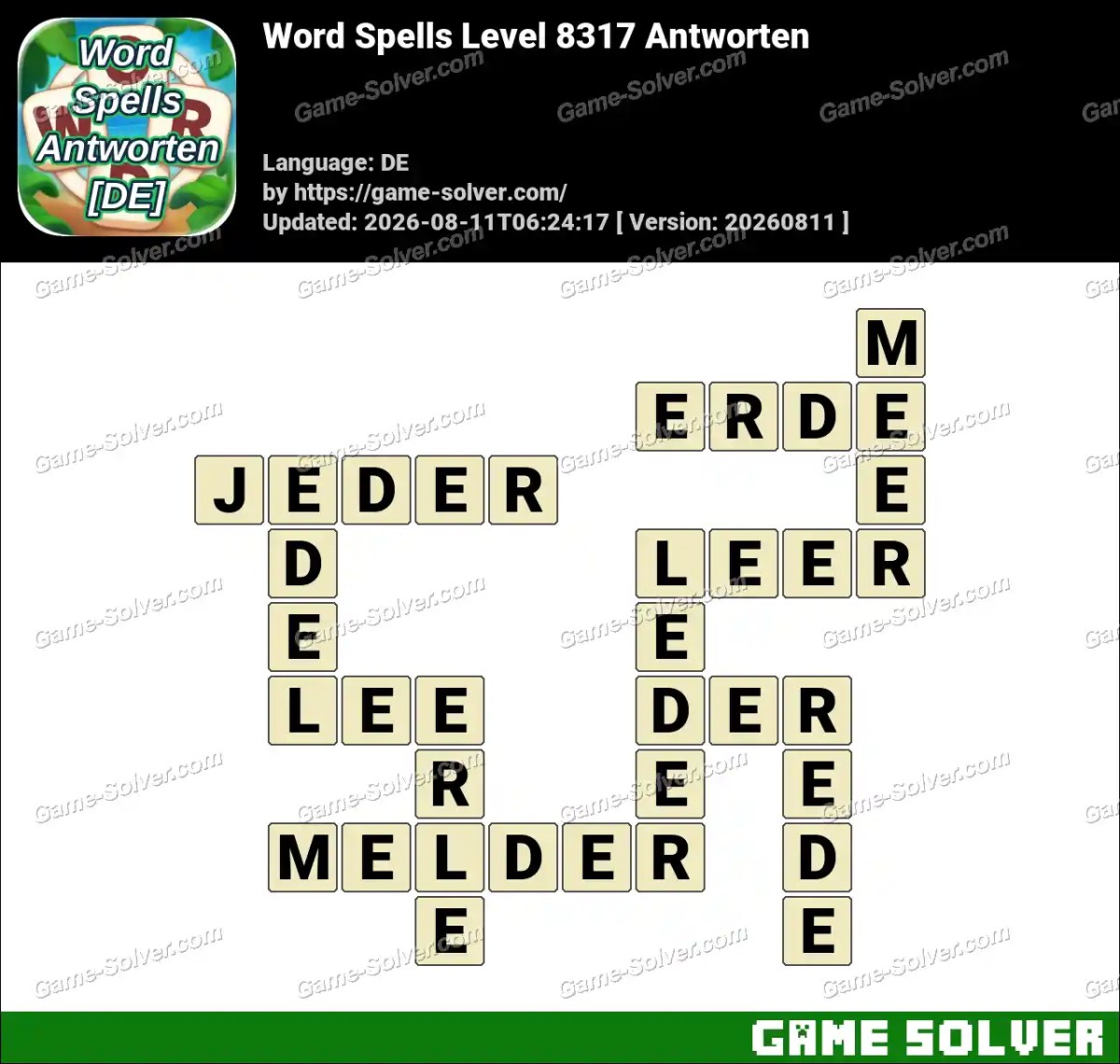 Word Spells: Wörter Spiele [DE] Level 8317 Antworten