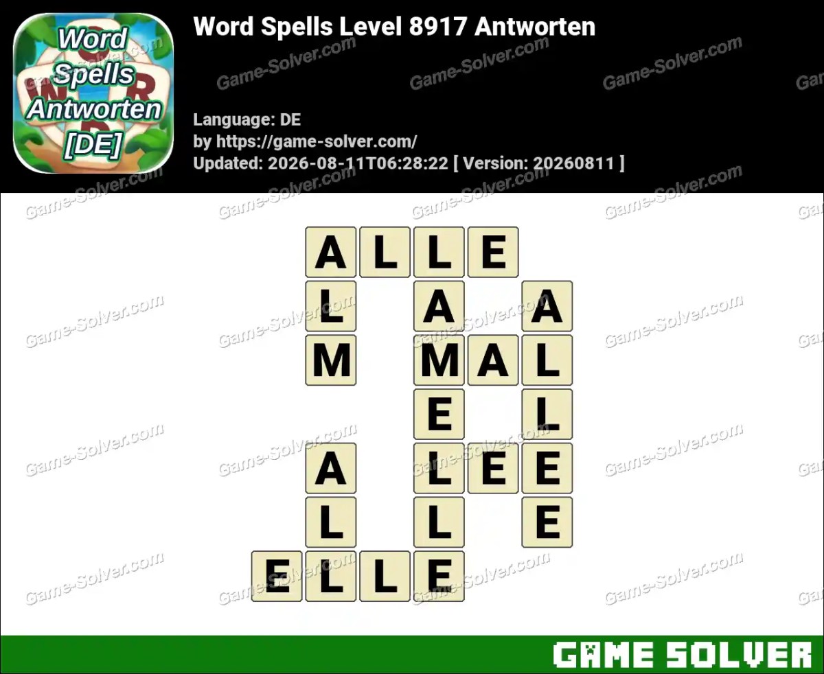Word Spells: Wörter Spiele [DE] Level 8917 Antworten