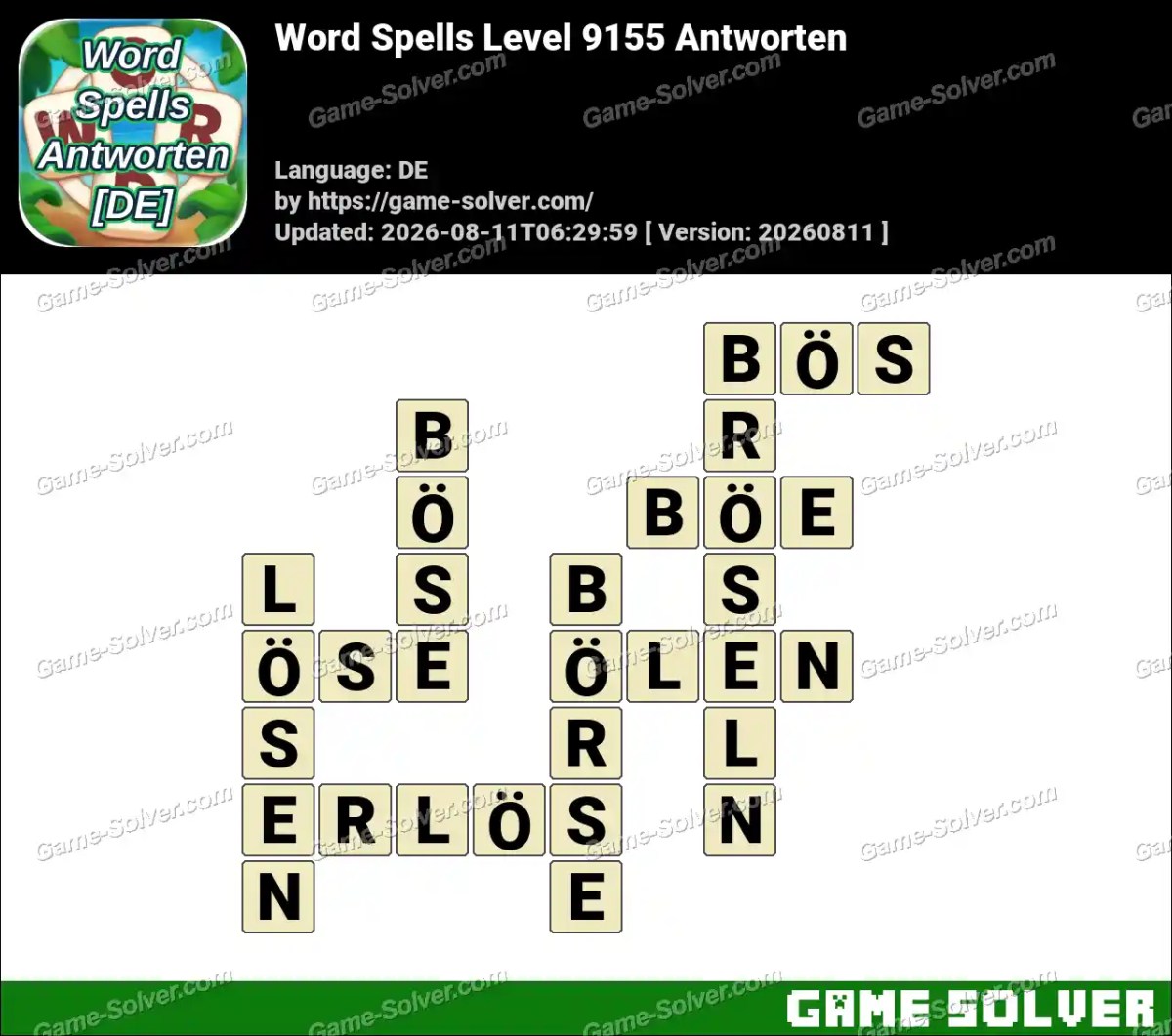 Word Spells: Wörter Spiele [DE] Level 9155 Antworten