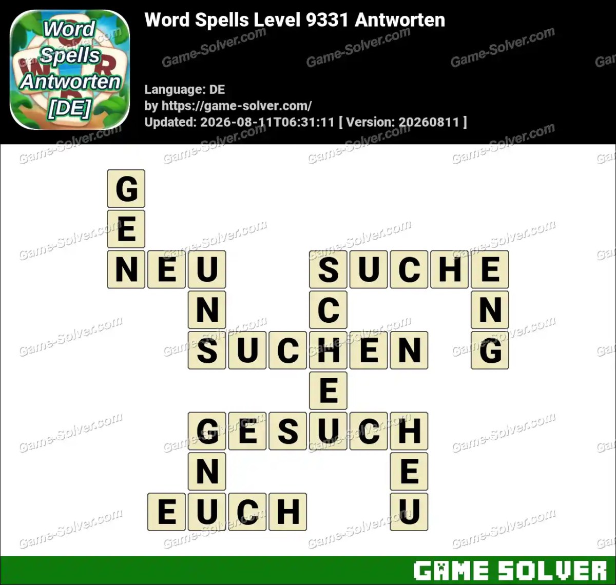 Word Spells: Wörter Spiele [DE] Level 9331 Antworten