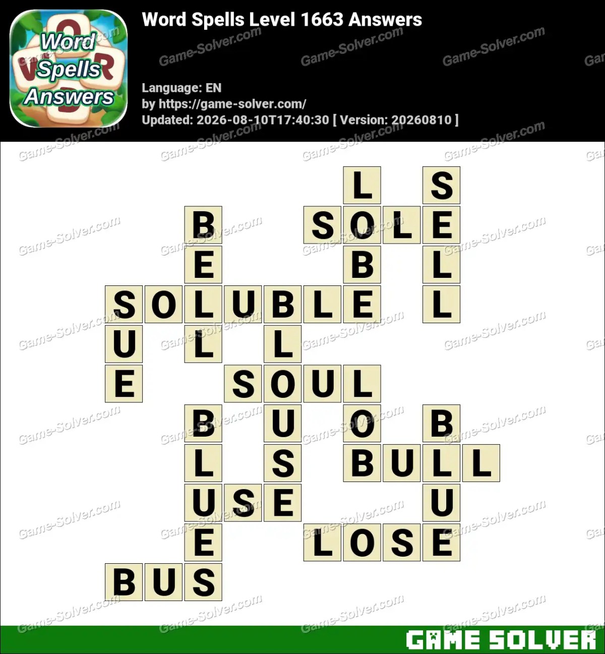 Word Spells Level 1663 Answers Word Spells Level 1663 Answers