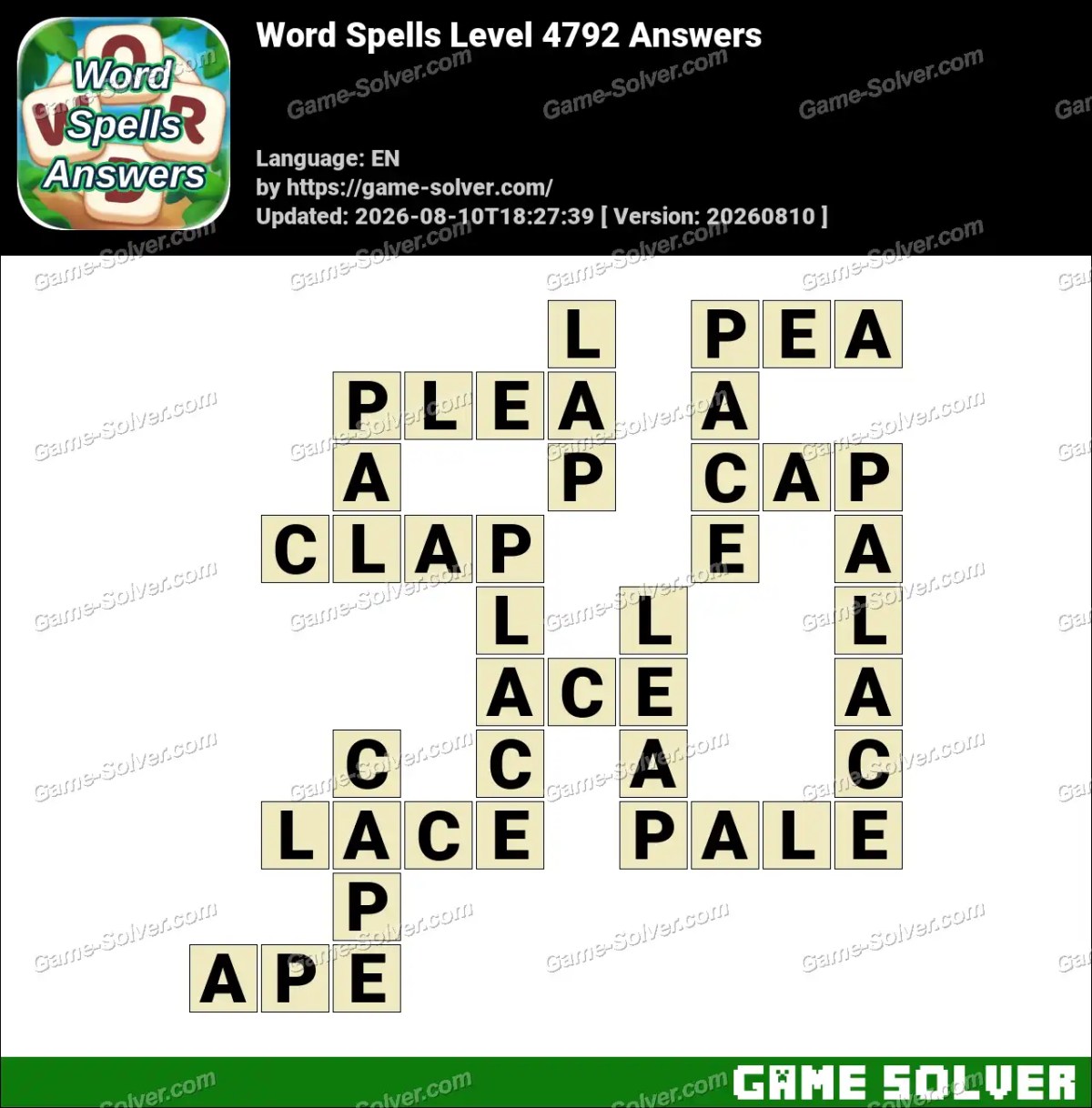 Word Spells Level 4792 Answers