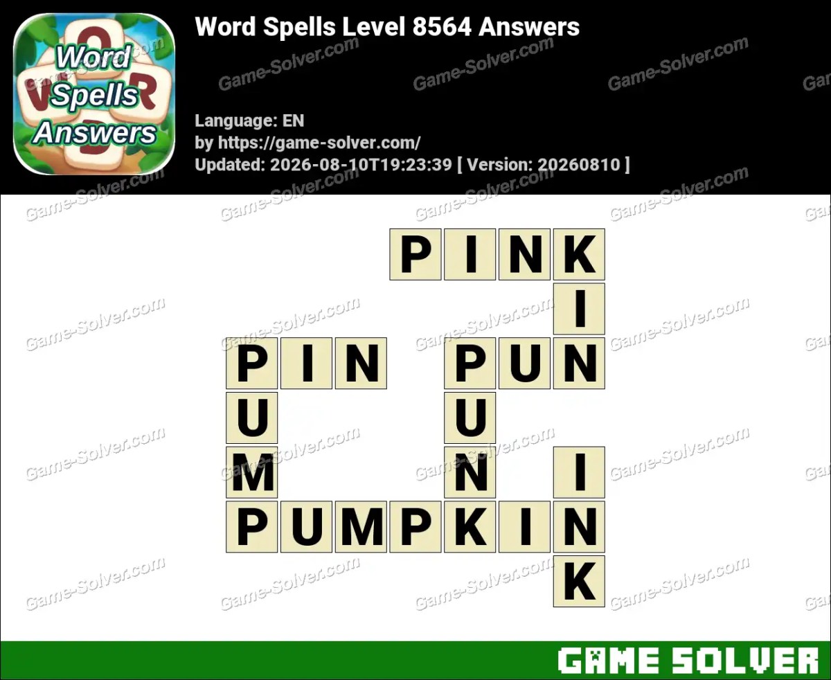 Word Spells Level 8564 Answers