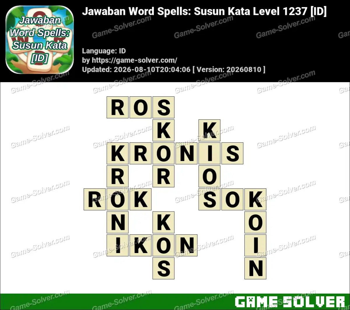 Jawaban Word Spells: Susun Kata Level 1237 [ID]