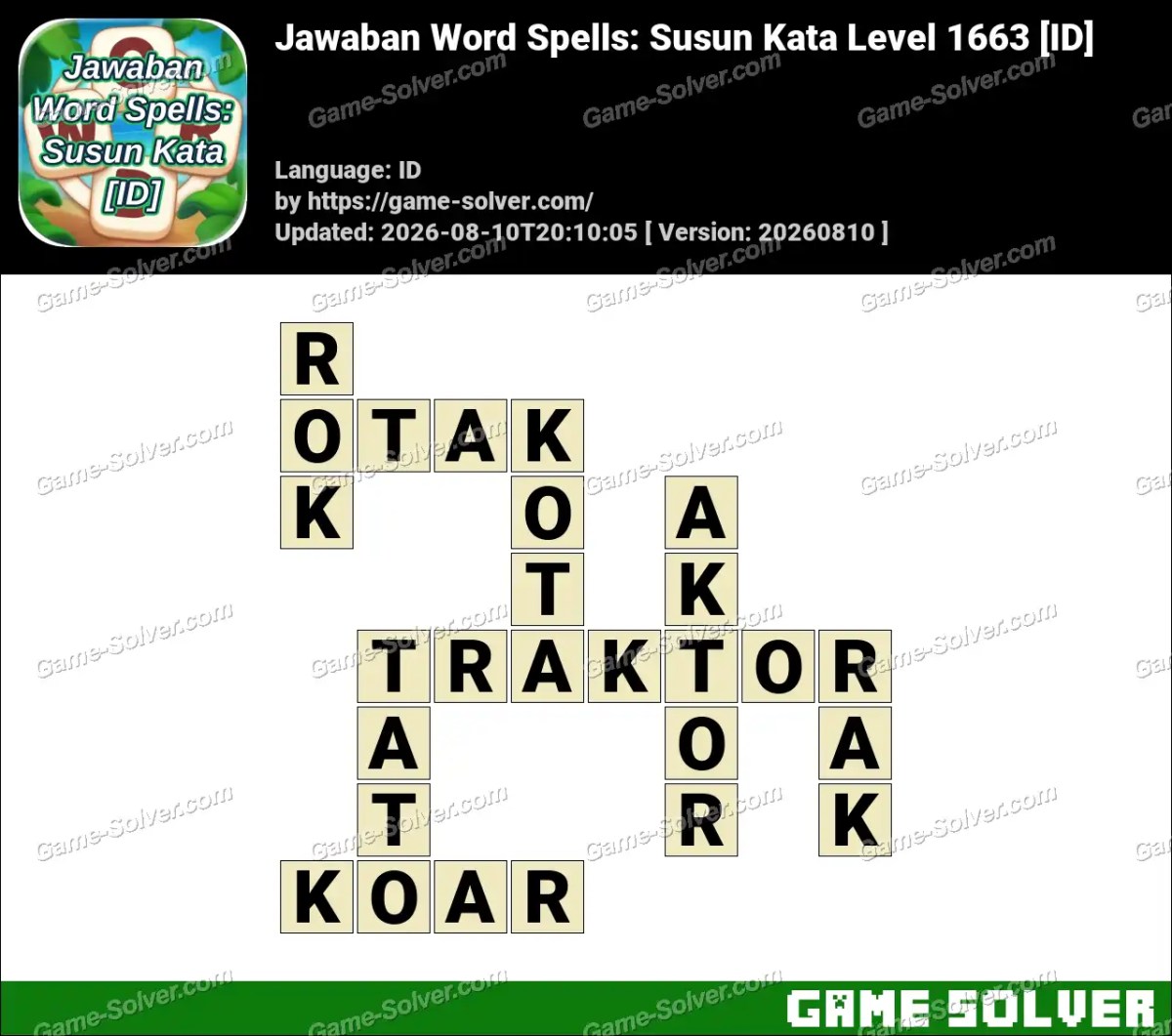 Jawaban Word Spells: Susun Kata Level 1663 [ID]