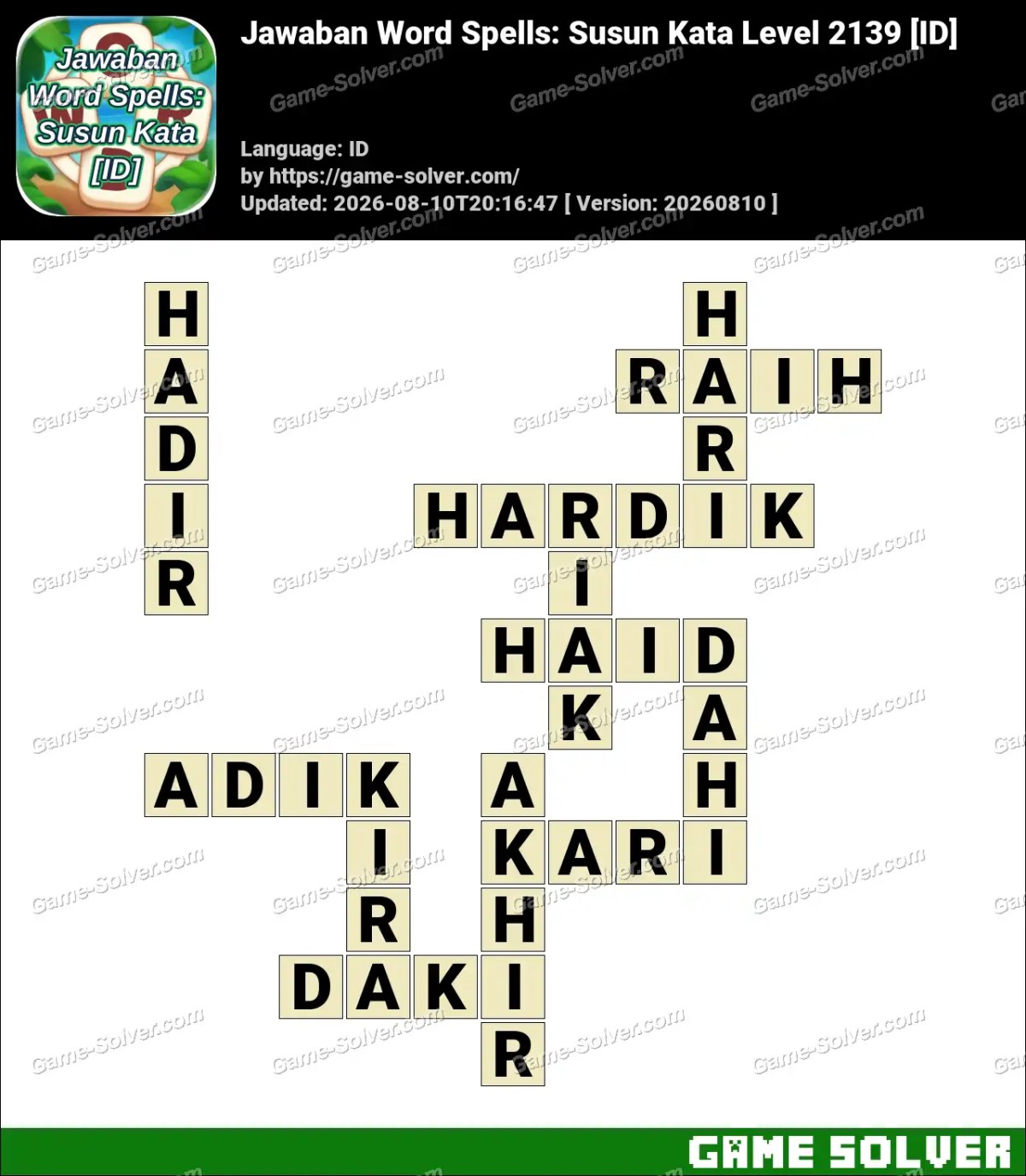 Jawaban Word Spells: Susun Kata Level 2139 [ID]