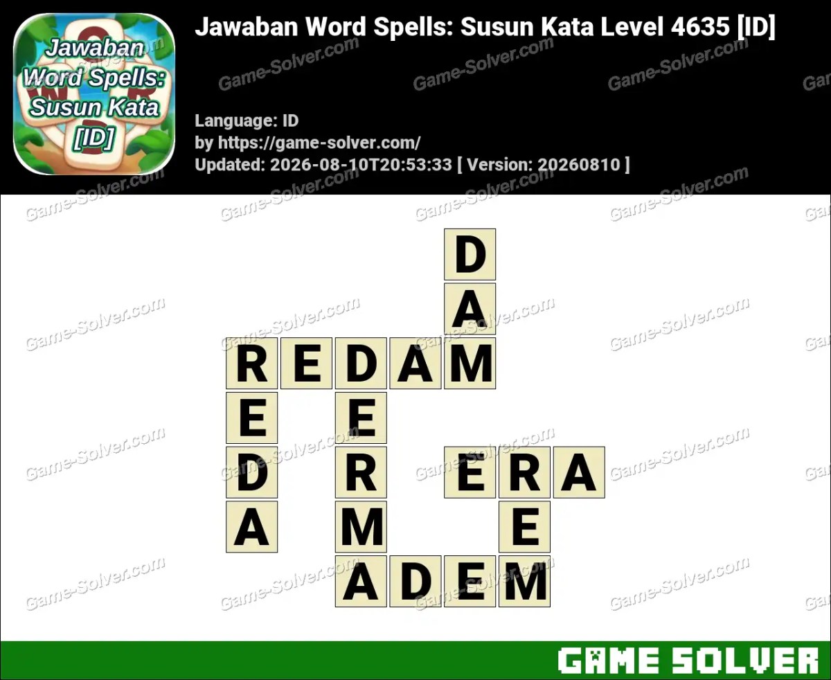 Jawaban Word Spells: Susun Kata Level 4635 [ID]