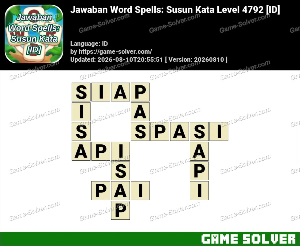Jawaban Word Spells: Susun Kata Level 4792 [ID]