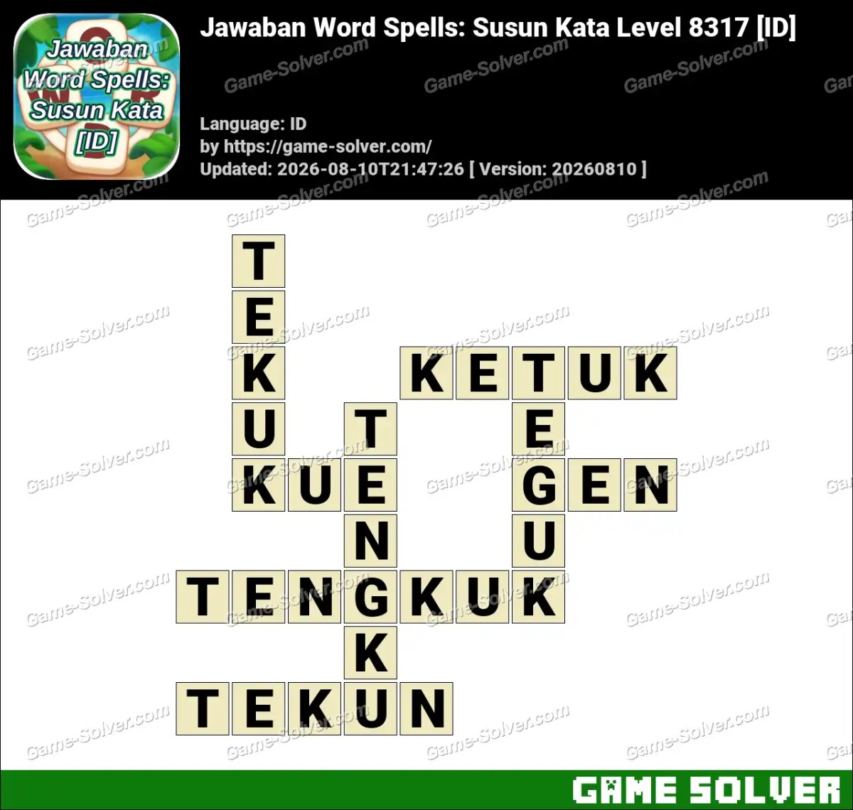 Jawaban Word Spells: Susun Kata Level 8317 [ID]