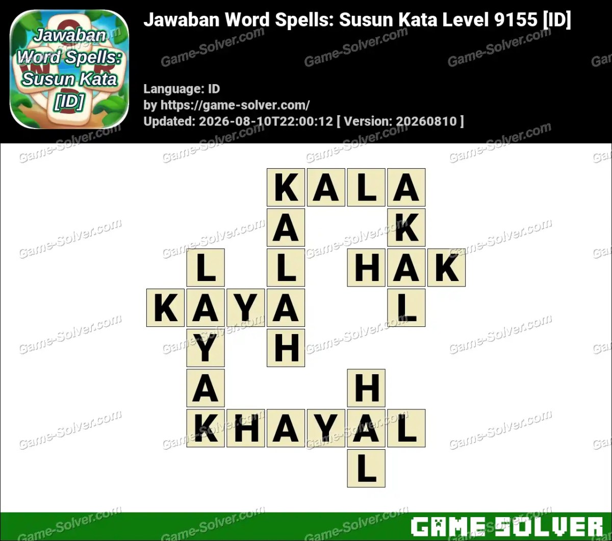 Jawaban Word Spells: Susun Kata Level 9155 [ID]