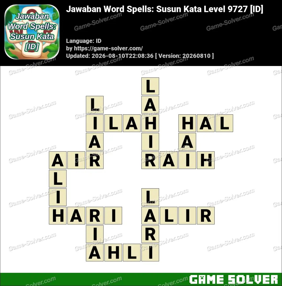 Jawaban Word Spells: Susun Kata Level 9727 [ID]