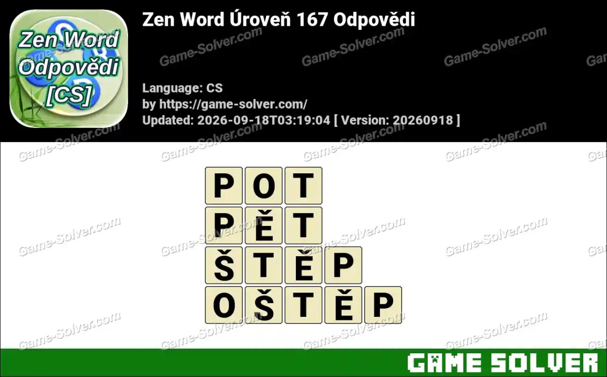 Zen Word Úroveň 167 Odpovědi
