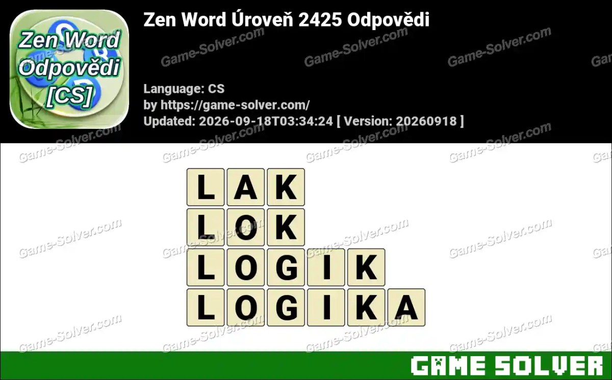 Zen Word Úroveň 2425 Odpovědi Zen Word Úroveň 2425 Odpovědi