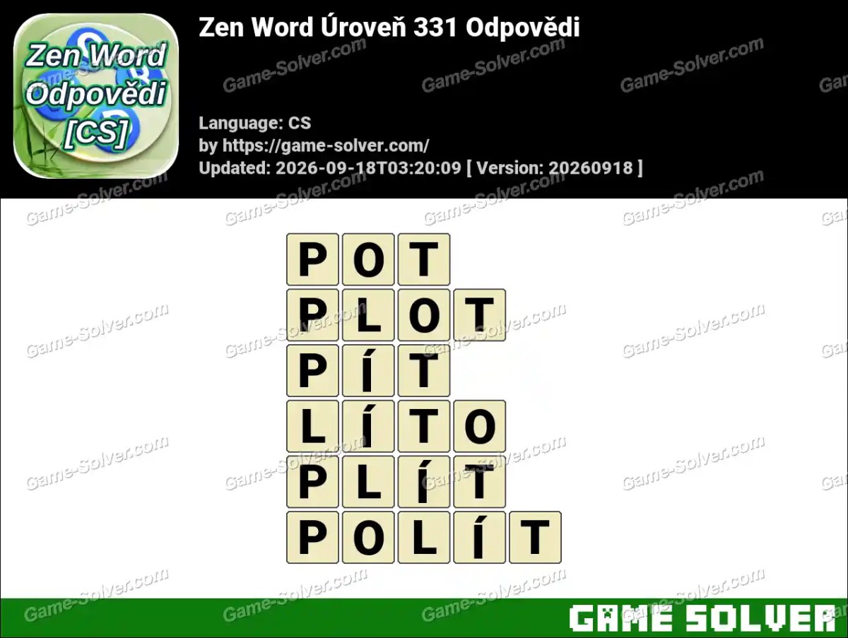 Zen Word Úroveň 331 Odpovědi