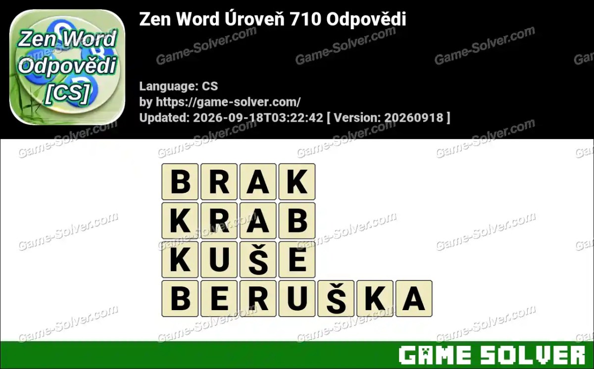 Zen Word Úroveň 710 Odpovědi