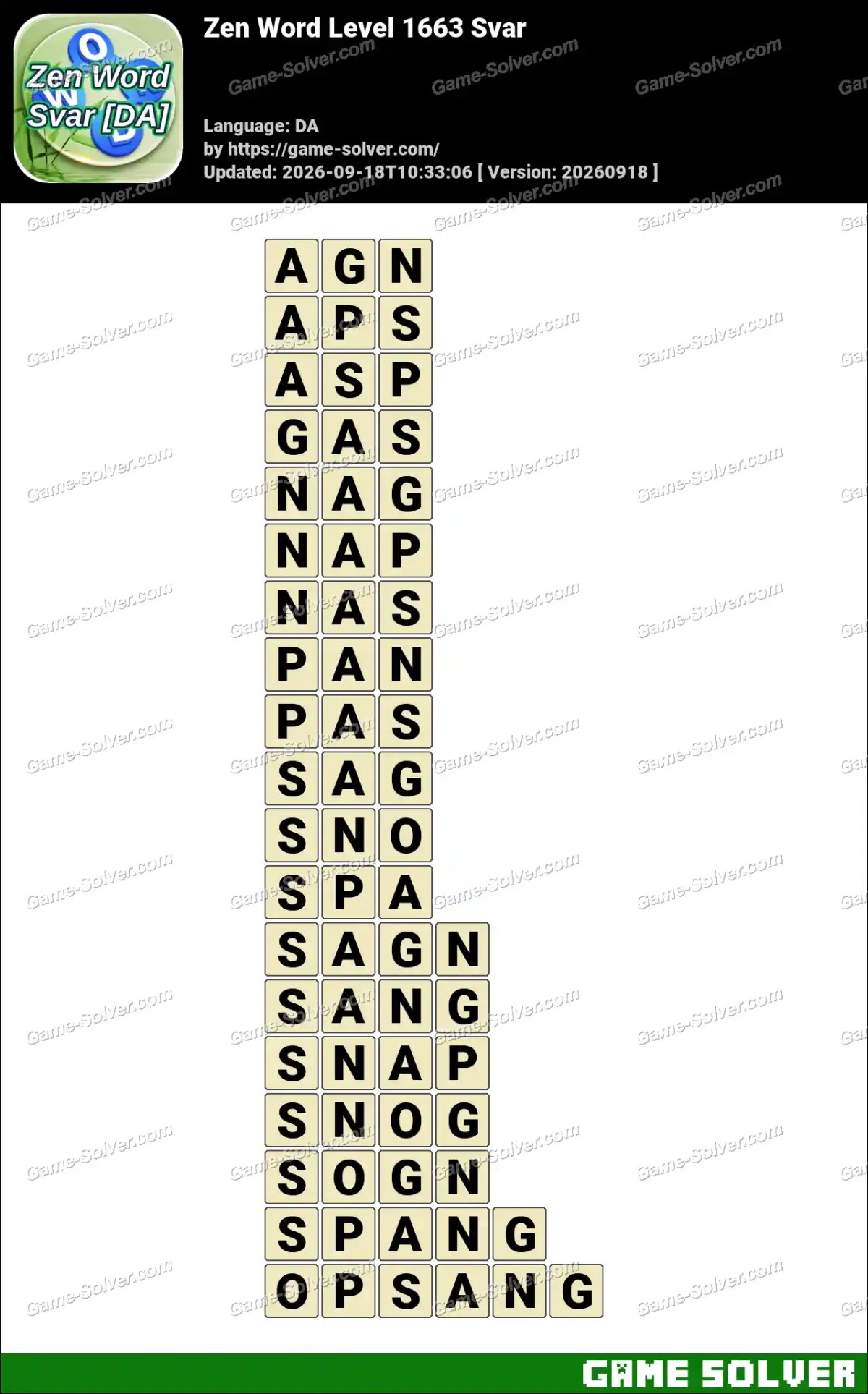 Zen Word Level 1663 Svar Zen Word Level 1663 Svar