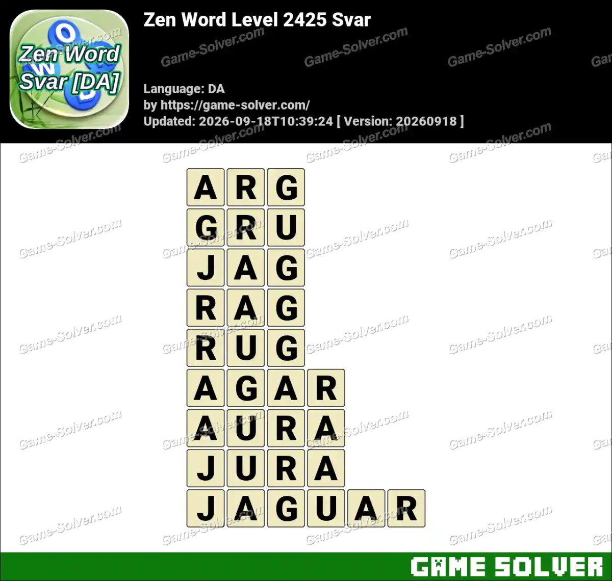 Zen Word Level 2425 Svar