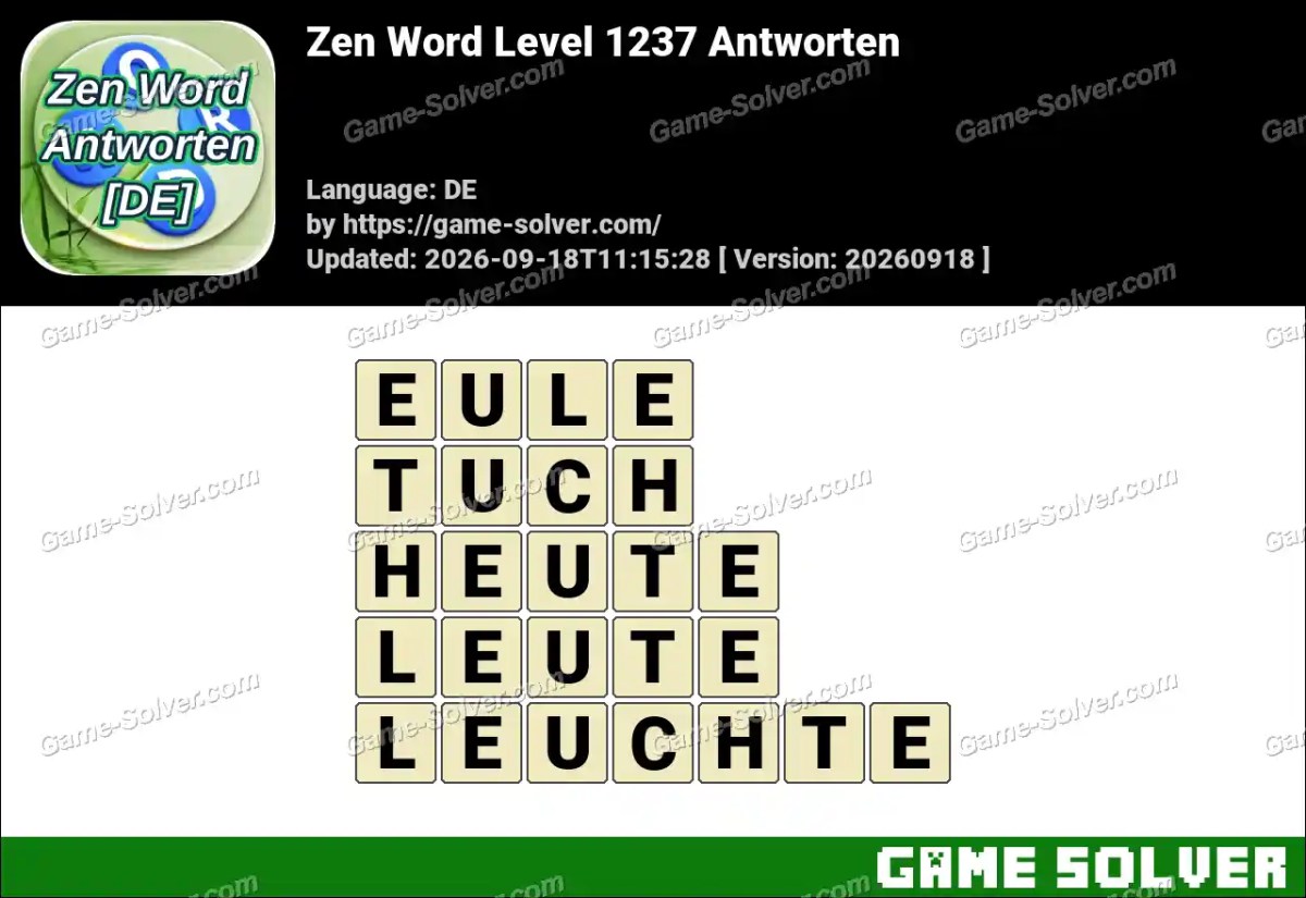 Zen Word Level 1237 Antworten Zen Word Level 1237 Antworten