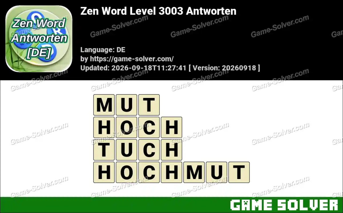 Zen Word Level 3003 Antworten