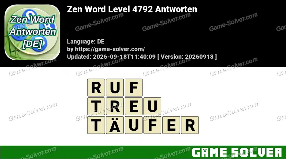 Zen Word Level 4792 Antworten