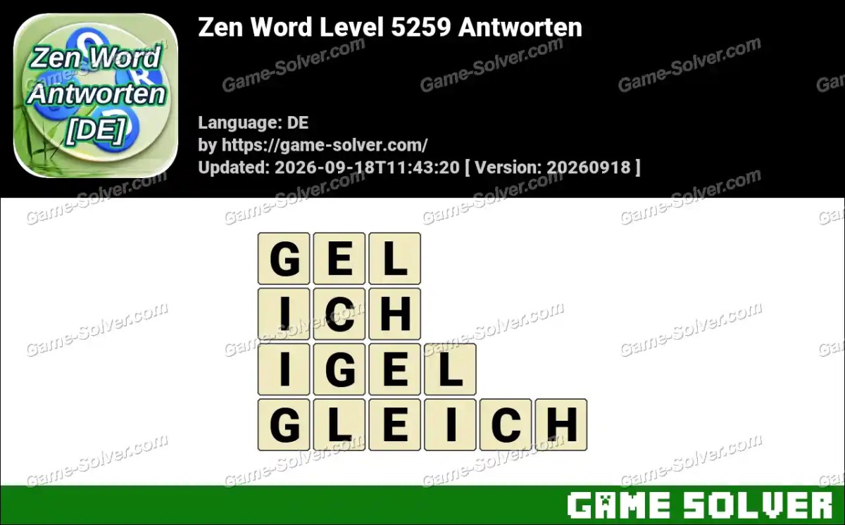 Zen Word Level 5259 Antworten
