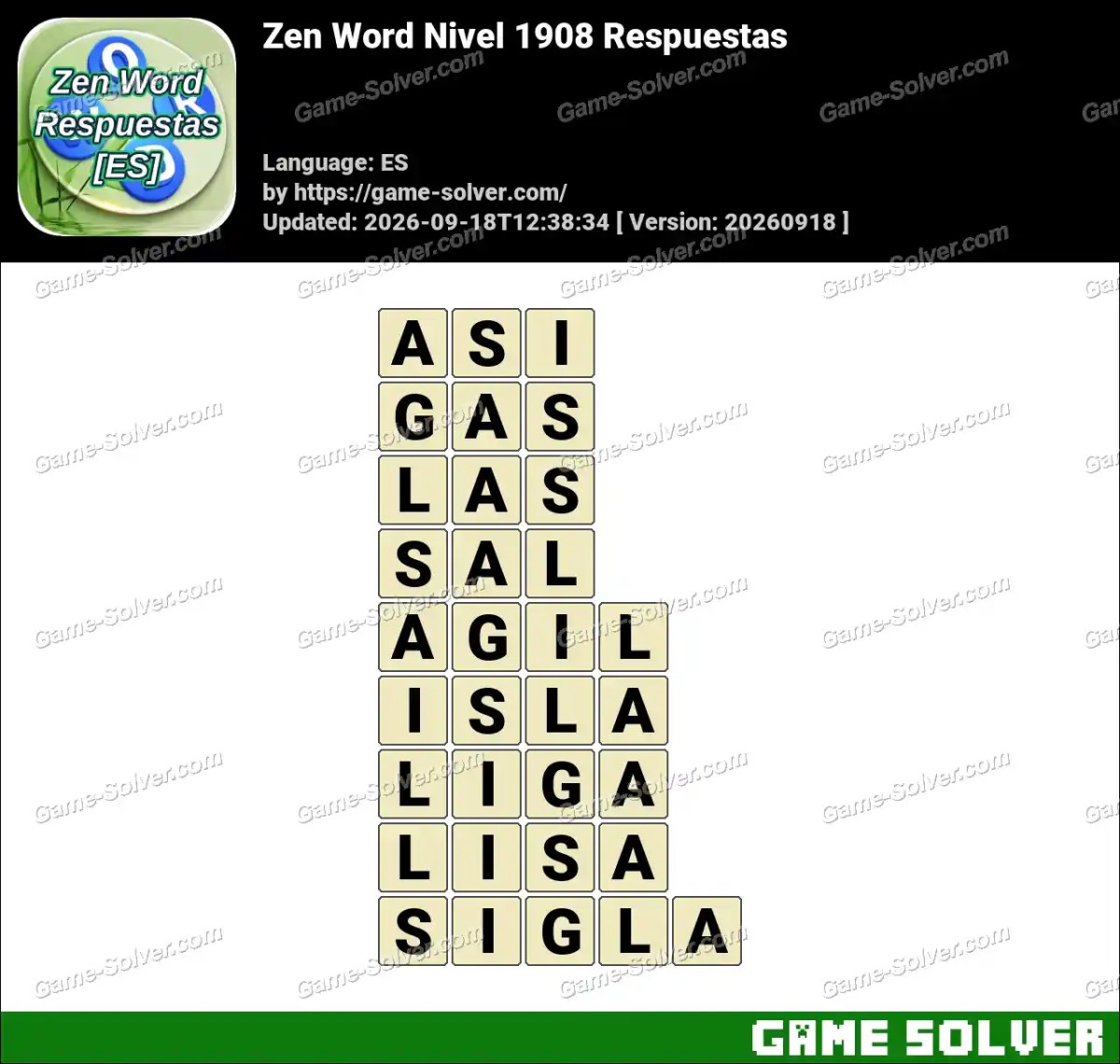 Zen Word Nivel 1908 Respuestas