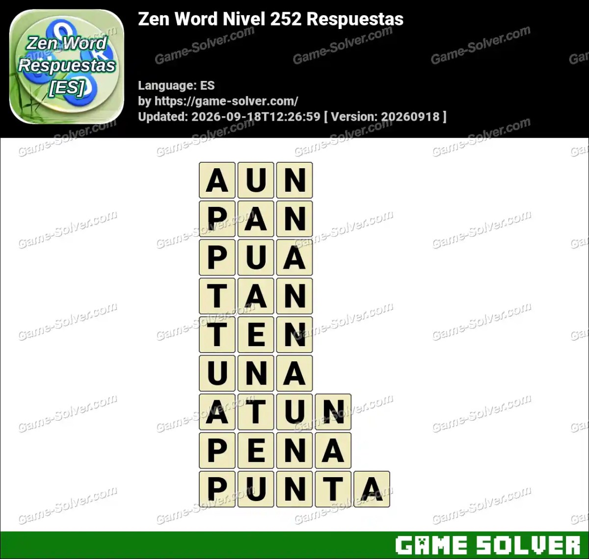 Zen Word Nivel 252 Respuestas Zen Word Nivel 252 Respuestas