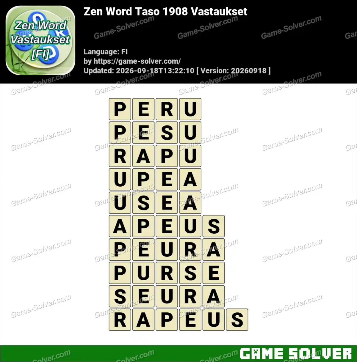 Zen Word Taso 1908 Vastaukset