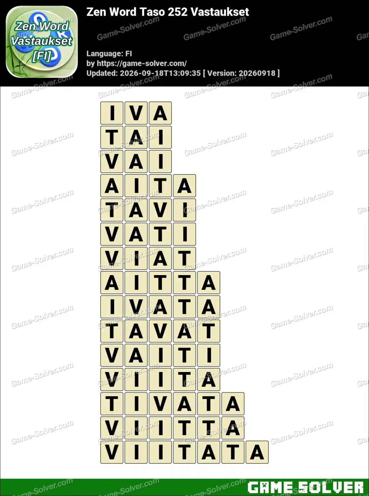 Zen Word Taso 252 Vastaukset