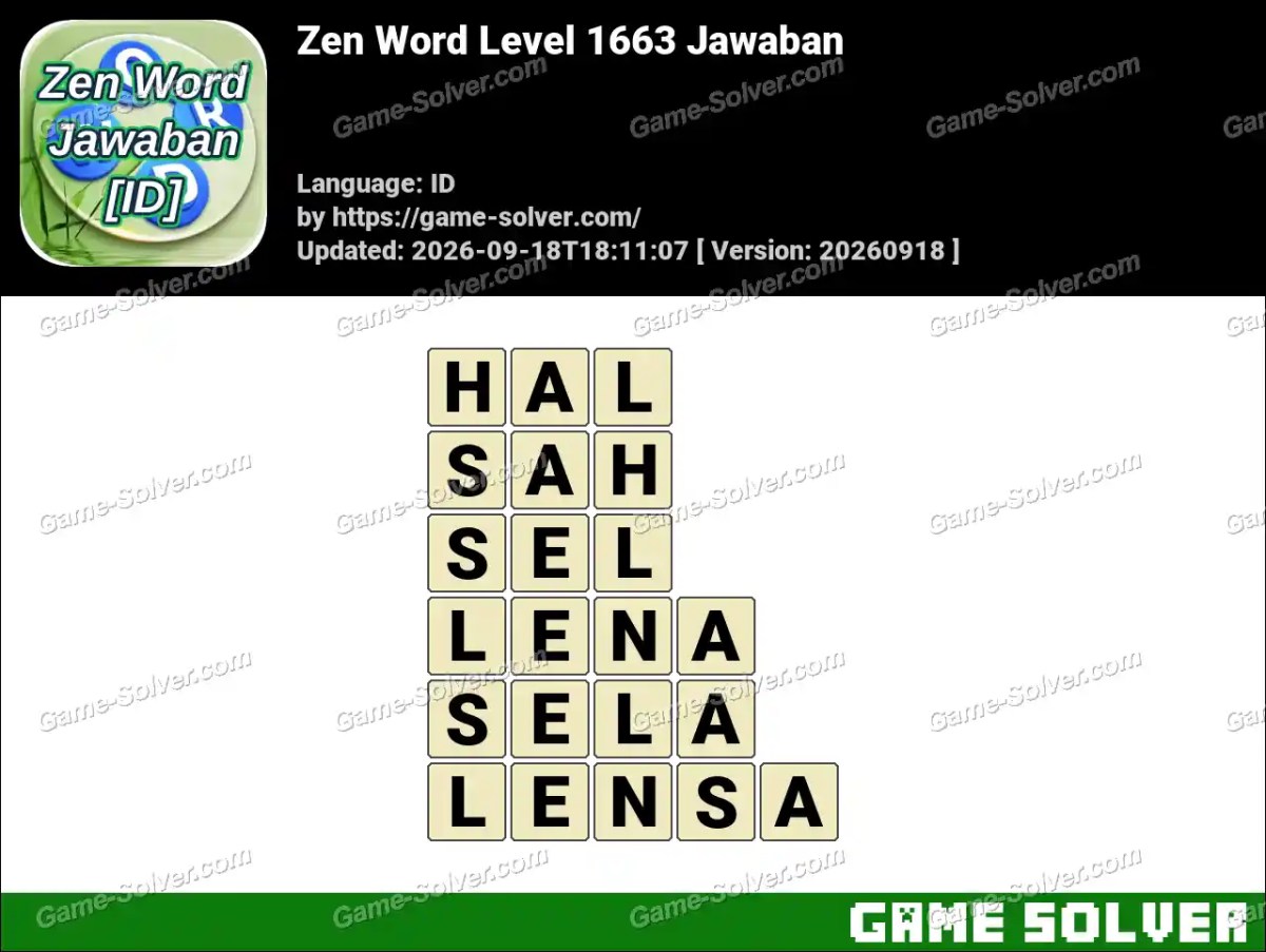 Zen Word Level 1663 Jawaban Zen Word Level 1663 Jawaban