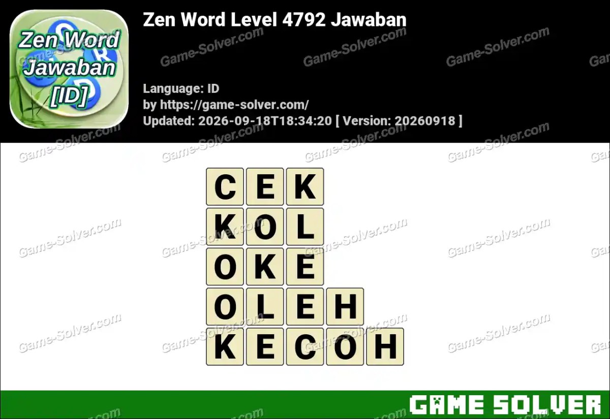 Zen Word Level 4792 Jawaban