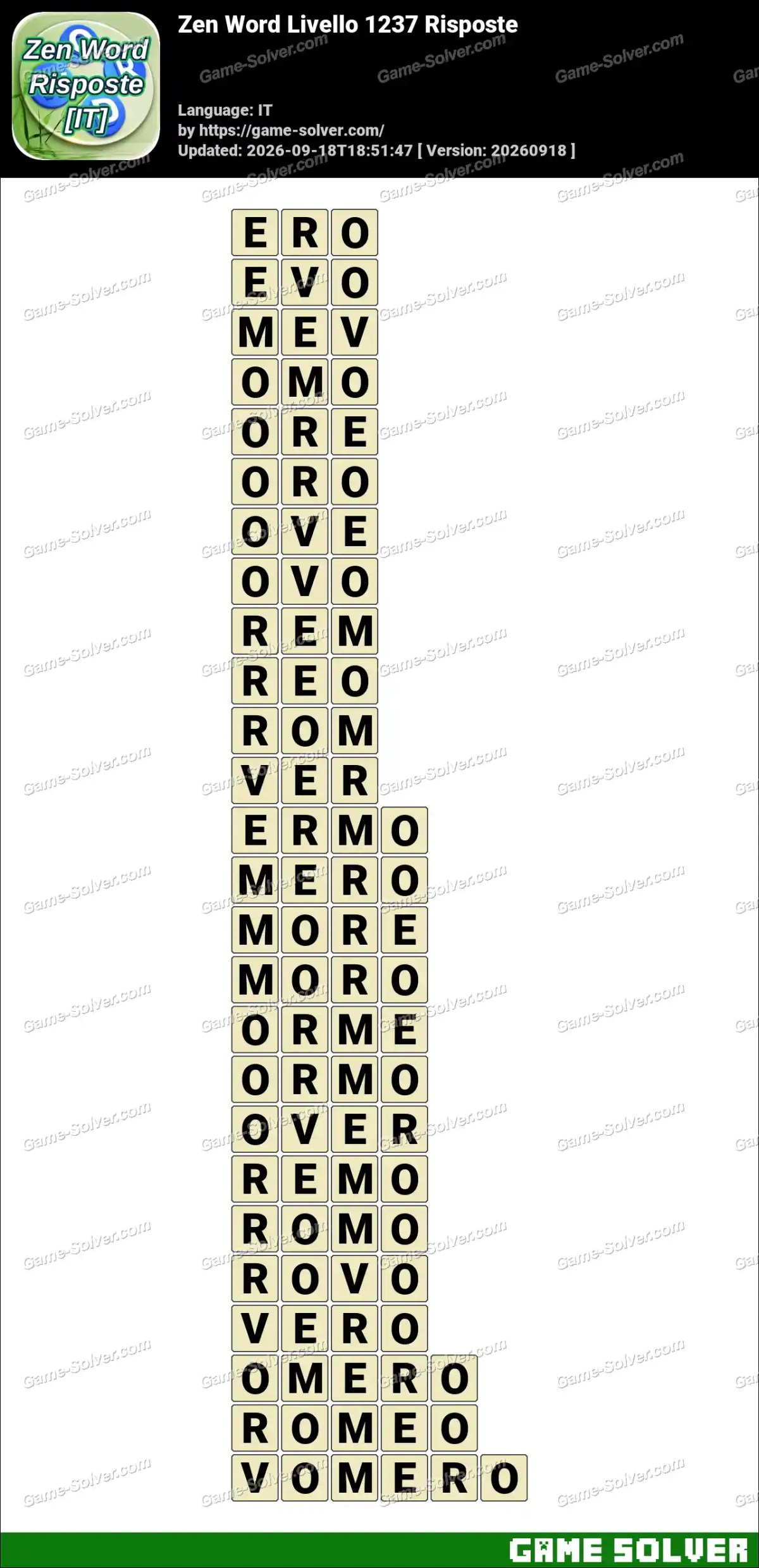 Zen Word Livello 1237 Risposte