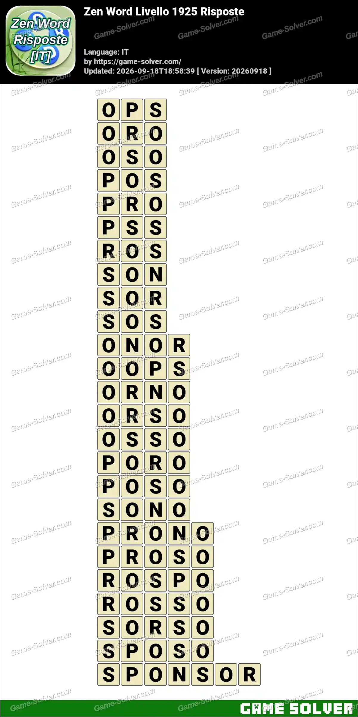 Zen Word Livello 1925 Risposte