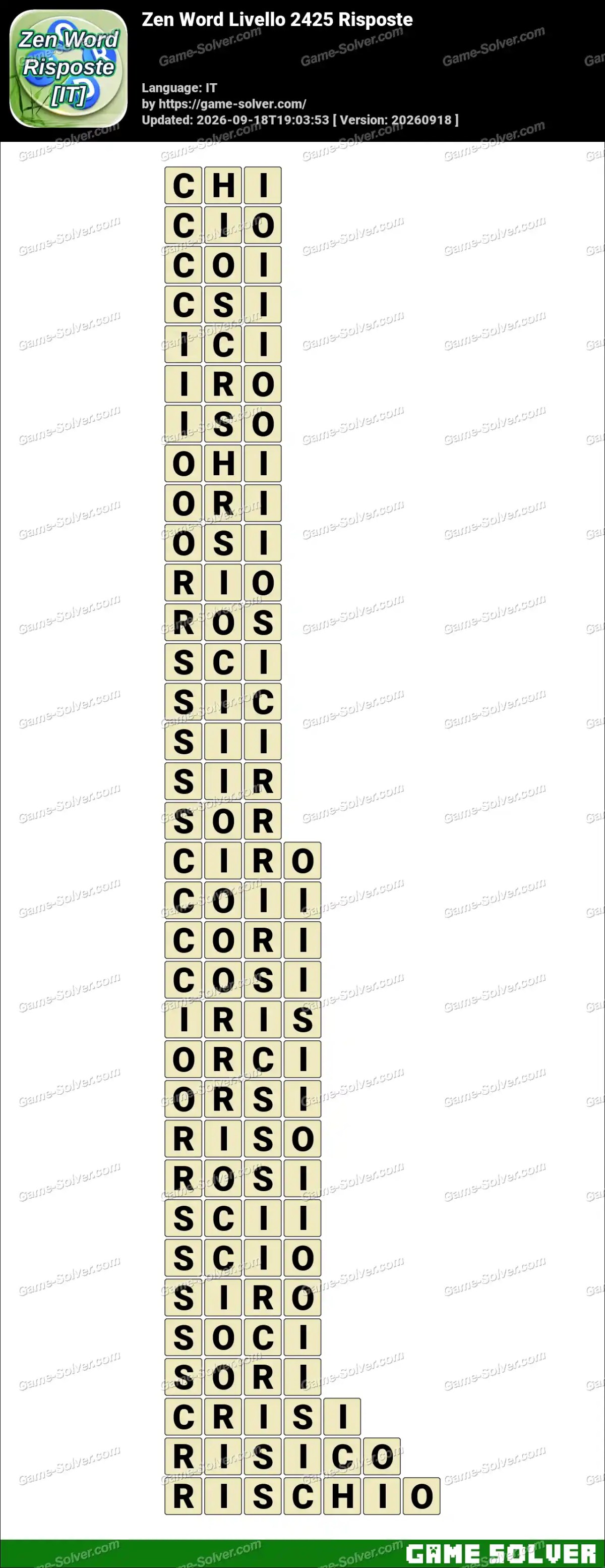 Zen Word Livello 2425 Risposte