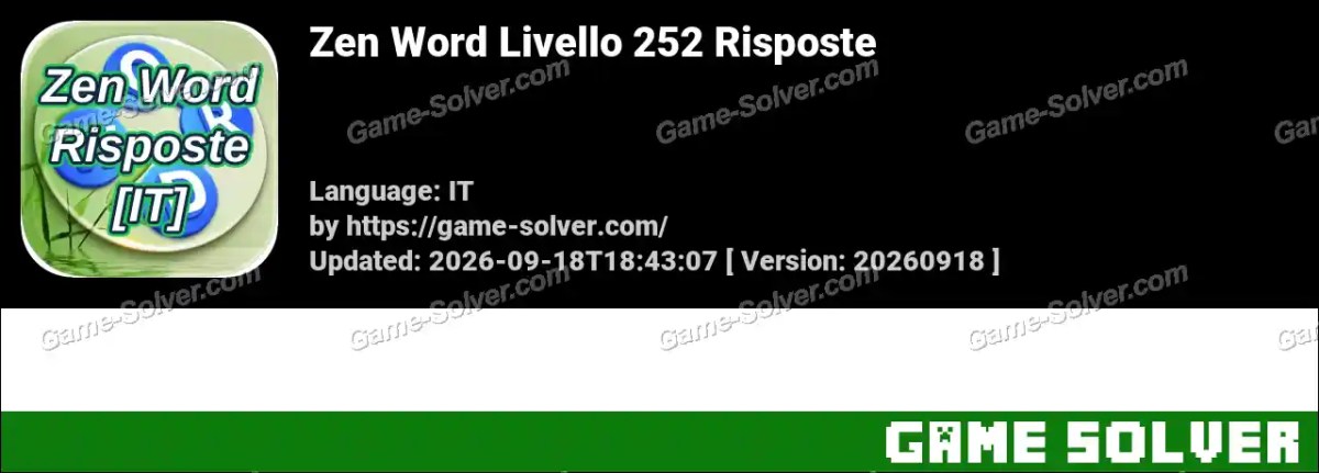 Zen Word Livello 252 Risposte Zen Word Livello 252 Risposte