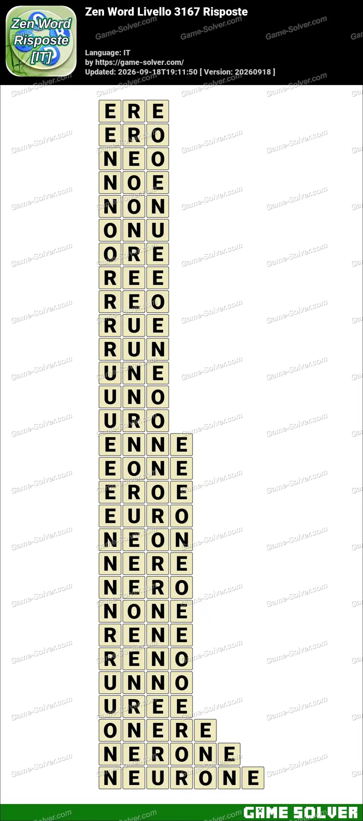 Zen Word Livello 3167 Risposte