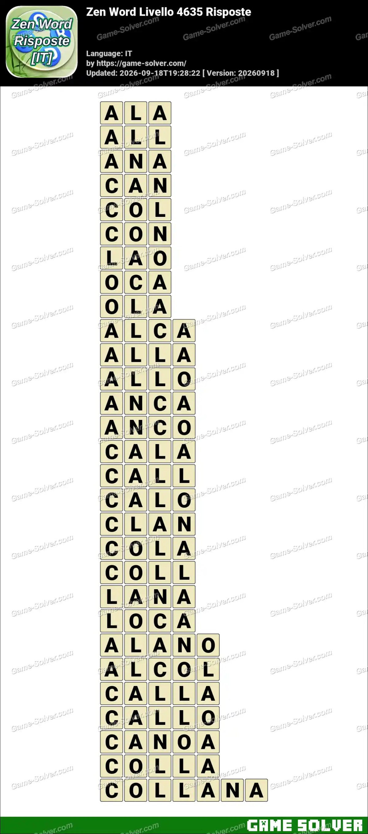 Zen Word Livello 4635 Risposte Zen Word Livello 4635 Risposte