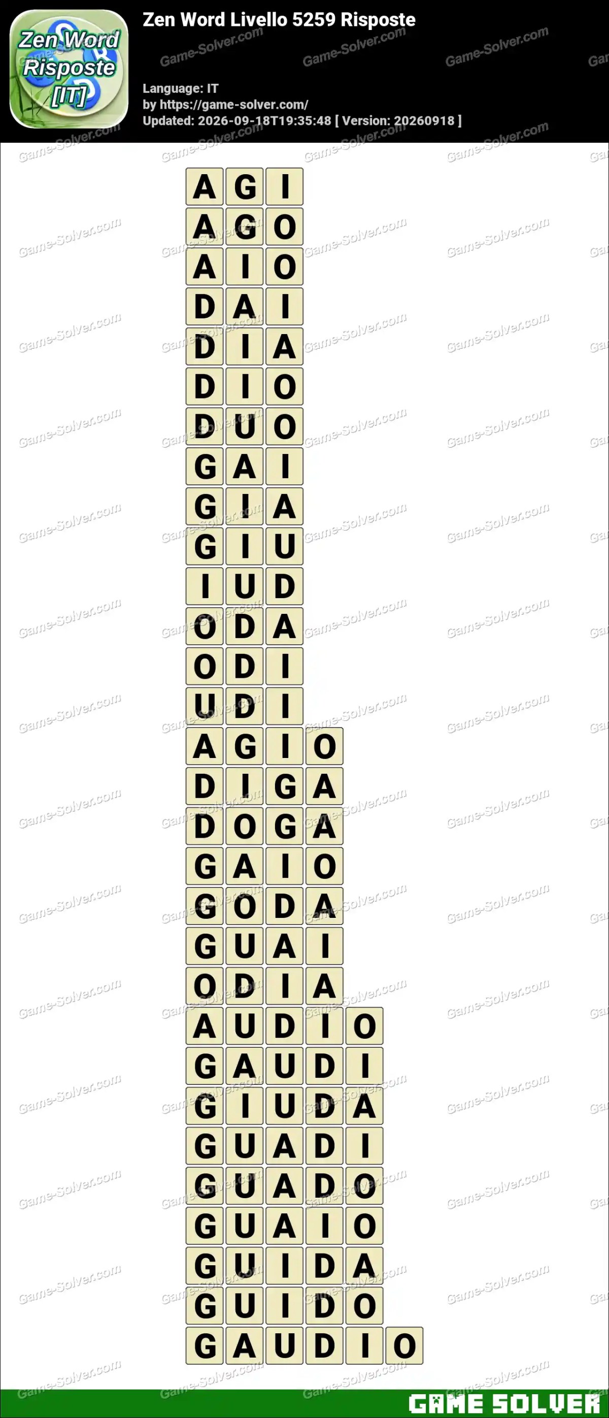 Zen Word Livello 5259 Risposte Zen Word Livello 5259 Risposte