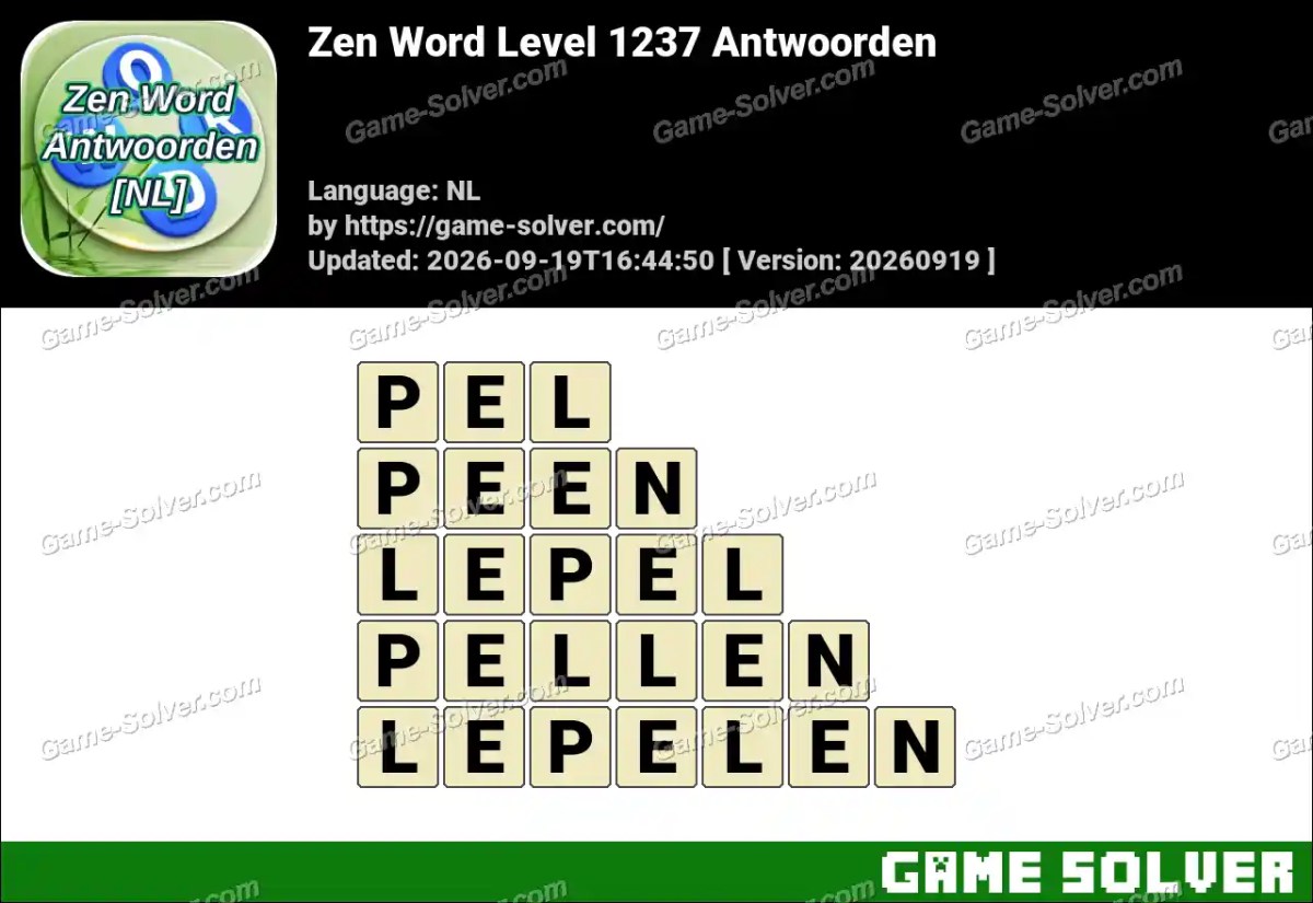 Zen Word Level 1237 Antwoorden