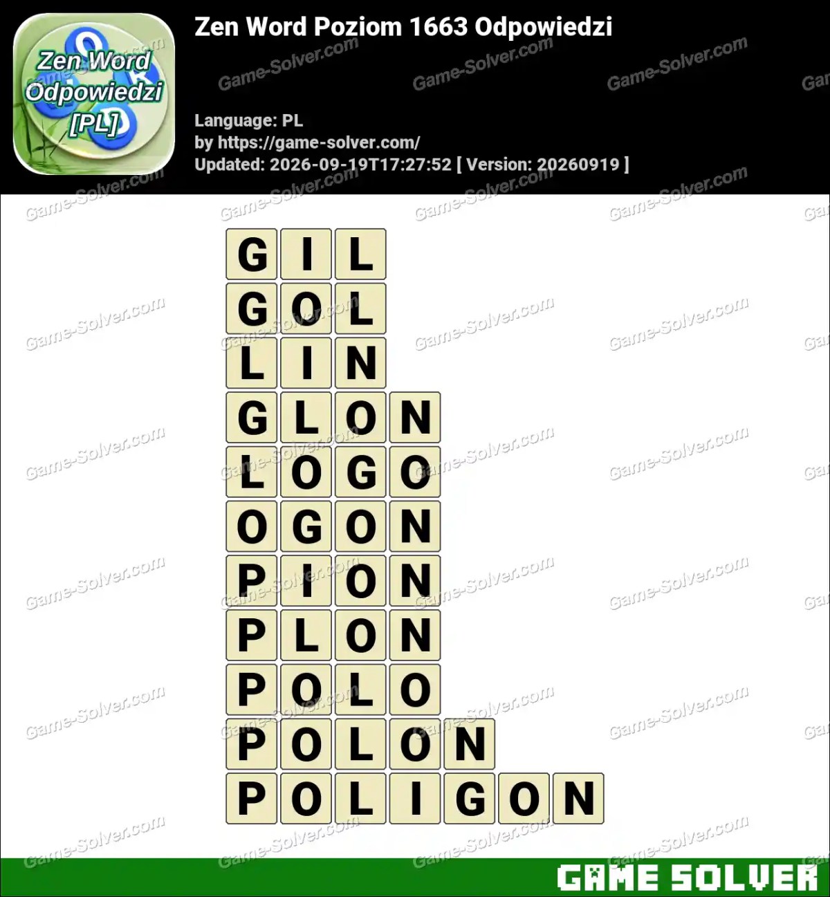 Zen Word Poziom 1663 Odpowiedzi