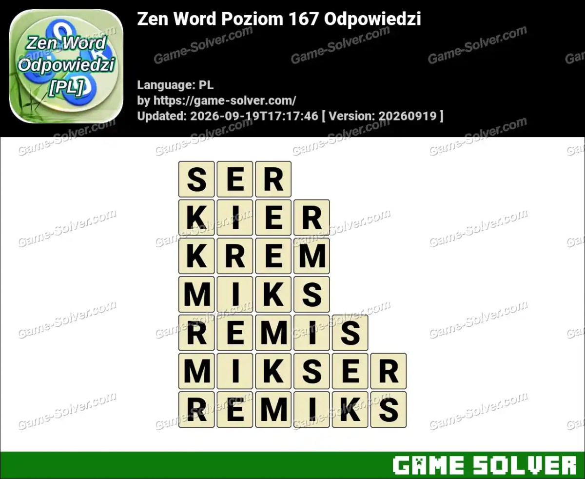 Zen Word Poziom 167 Odpowiedzi