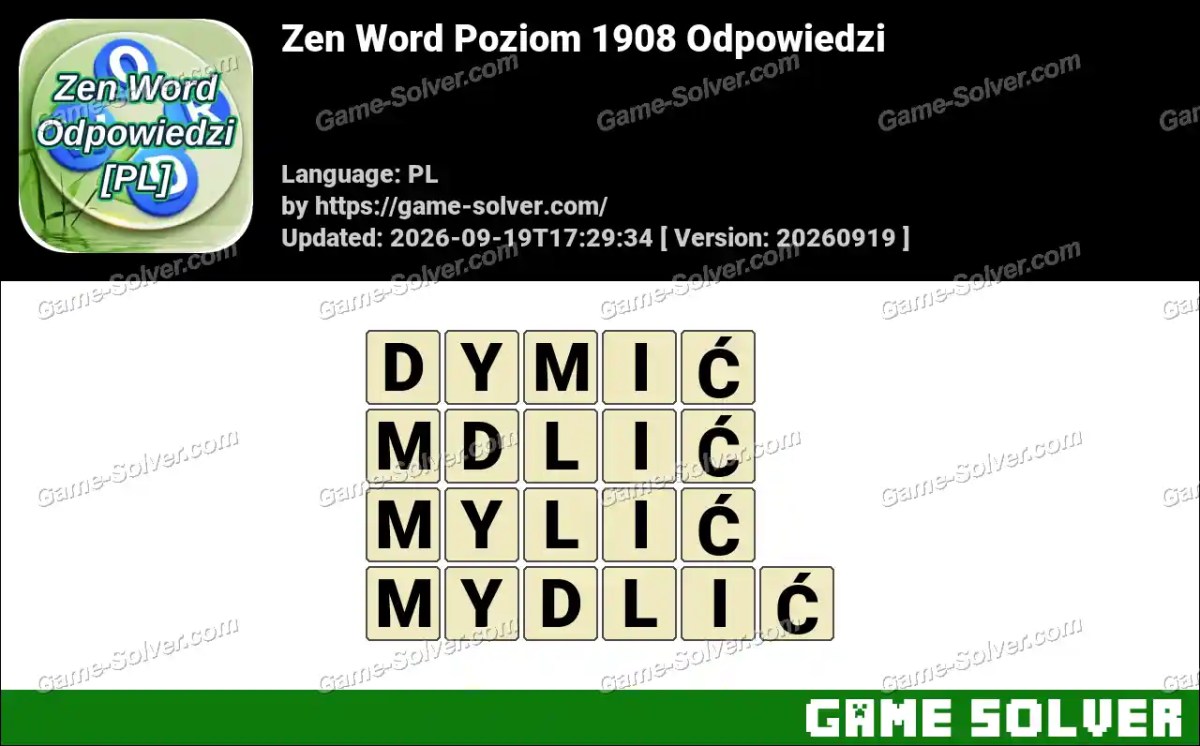 Zen Word Poziom 1908 Odpowiedzi