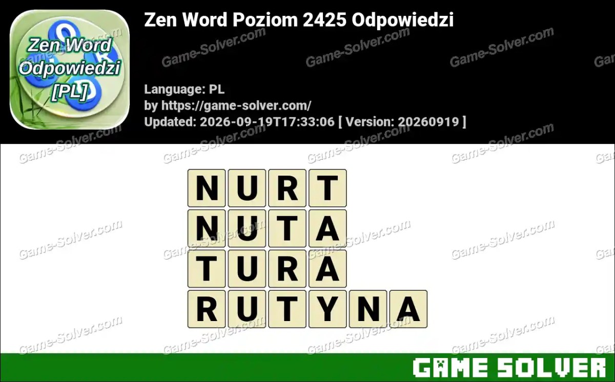 Zen Word Poziom 2425 Odpowiedzi