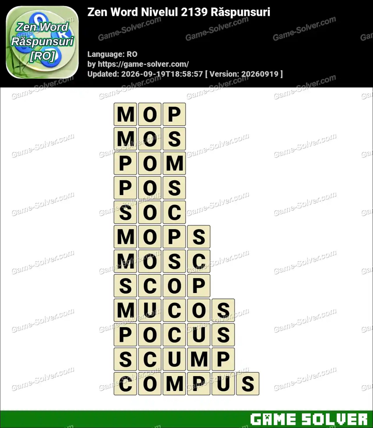 Zen Word Nivelul 2139 Răspunsuri
